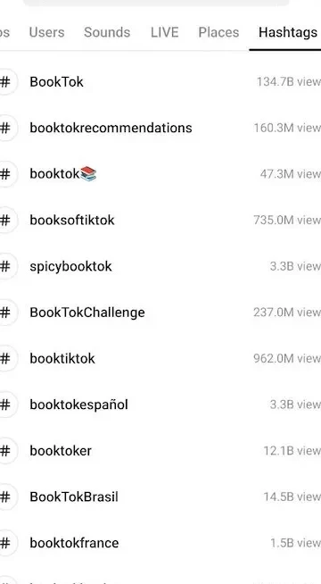 Más de 180 hashtags de tendencia en TikTok para obtener más vistas