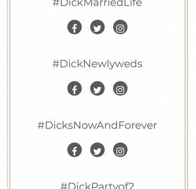 Un tipo llamado Dick intenta crear un hashtag de boda para él y ...