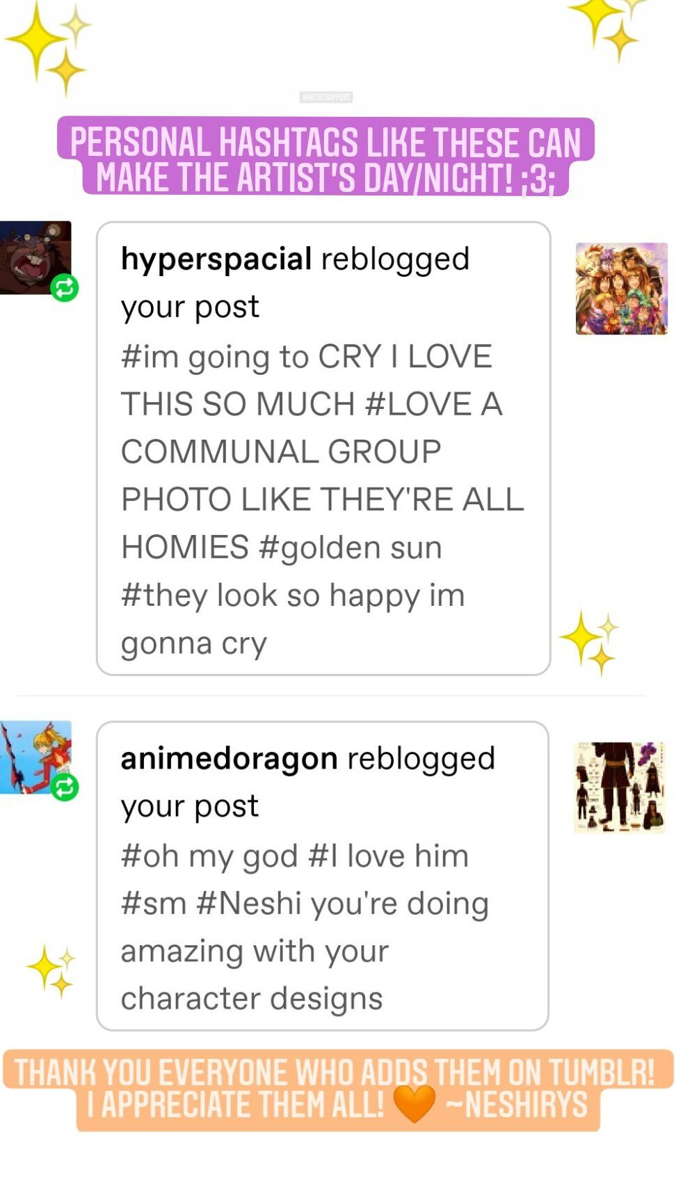 Neshirys — Hashtags personales como estos pueden hacer que el artista...