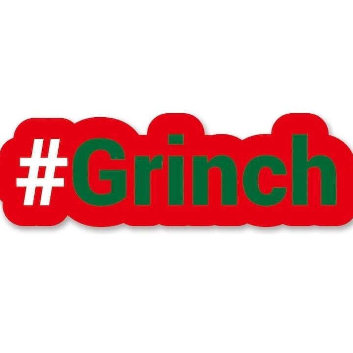 Los mejores hashtags #grinch Letrero de tablero de palabras de PVC con fotomatón de gran tamaño Hashtag de tendencia Grinch
