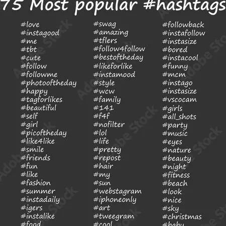 Los hashtags más populares en estilo dibujado a mano.