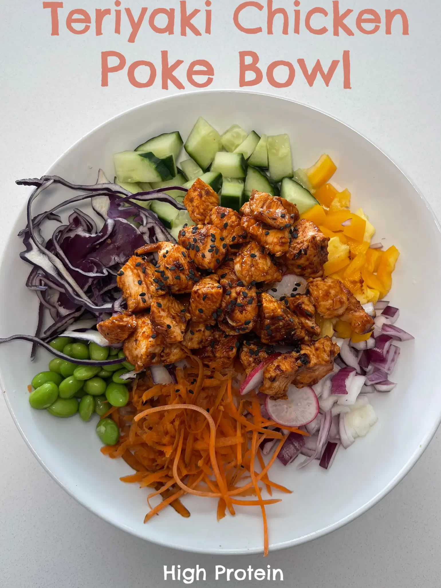 Poke de pollo teriyaki |