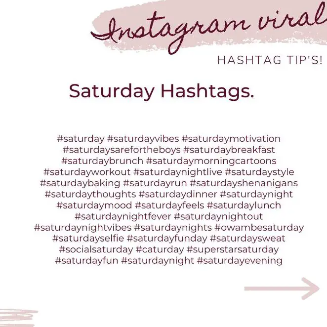 Hashtags del sábado para Instagram |