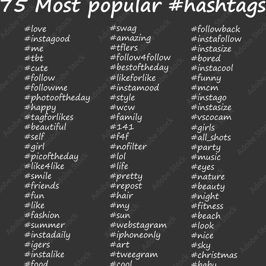 Los hashtags más populares en estilo dibujado a mano.