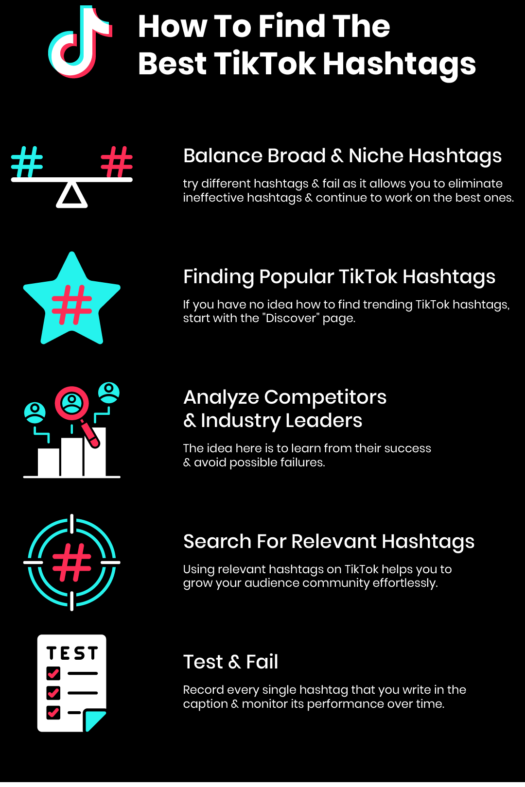 Hashtags de tendencia de TikTok para incluir en la página para ti |